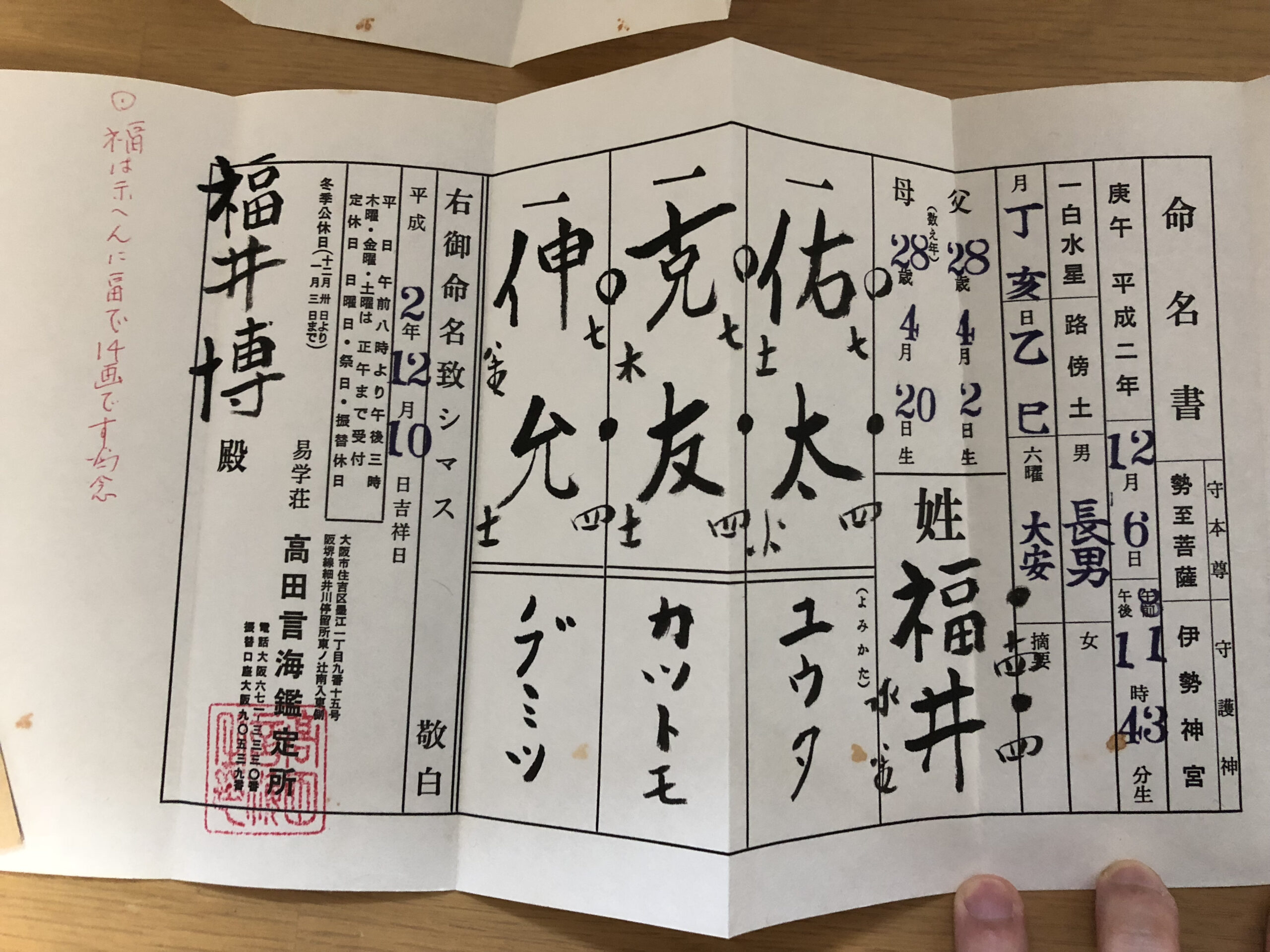 易学荘 高田言海鑑定所 姓名鑑定